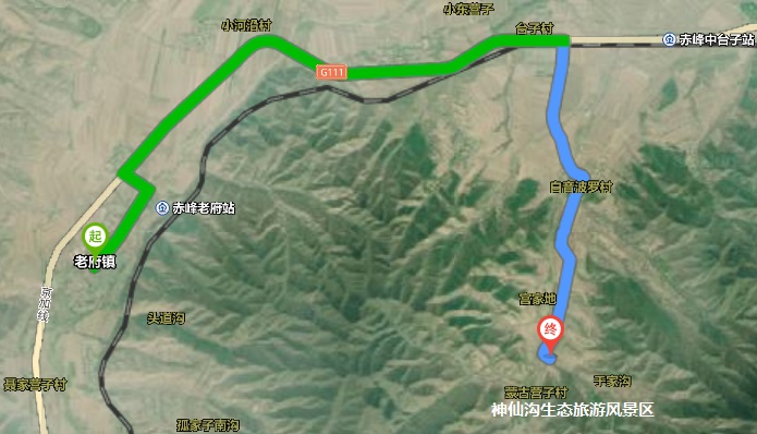 赤峰神仙沟生态旅游风景区交通路线