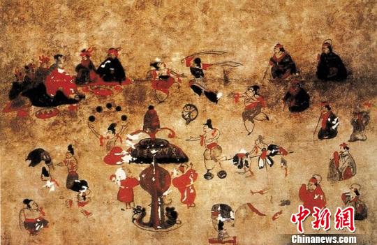 汉墓壁画中《舞乐百戏图》
