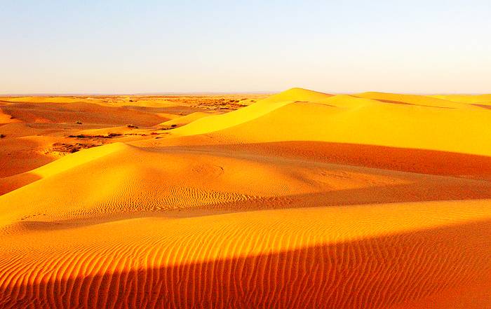 恩格贝沙漠生态旅游区天然沙漠风景